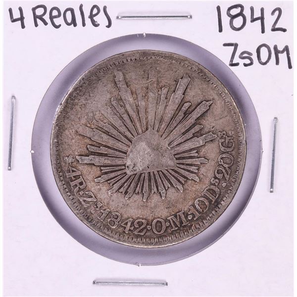 1842 ZsOM Mexico 4 Reales Silver Coin