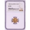 Image 1 : 1856 Slanted 5 $1 Indian Princess Head Gold Dollar Coin NGC XF45