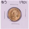 Image 1 : 1901 $5 Liberty Head Half Eagle Gold Coin