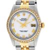 Image 2 : Rolex Men's Two Tone Mother Of Pearl Diamond Datejust Wristwatch