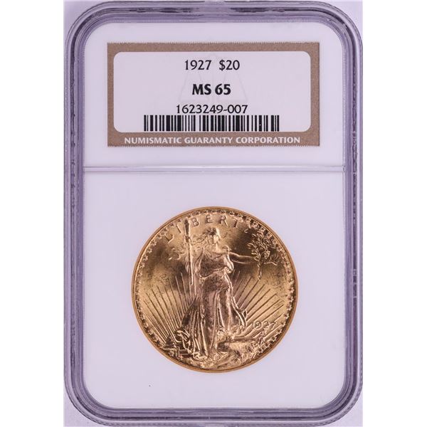 1927 $20 St. Gaudens Double Eagle Gold Coin NGC MS65