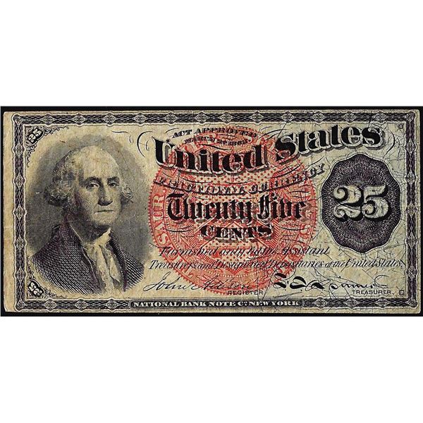 March 3, 1863 Fourth Issue Twenty-Five Cents Fractional Currency Note