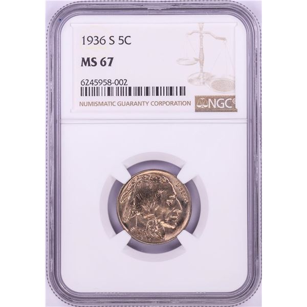 1936-S Buffalo Nickel Coin NGC MS67