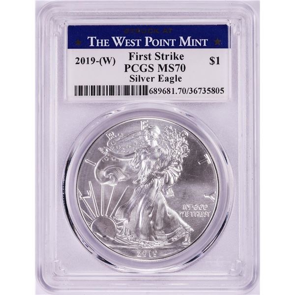 2019-(W) $1 American Silver Eagle Coin PCGS MS70 First Strike