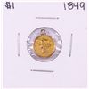 Image 1 : 1849 $1 Liberty Head Gold Dollar Coin Pendant