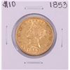 Image 1 : 1853 $10 Liberty Head Eagle Gold Coin