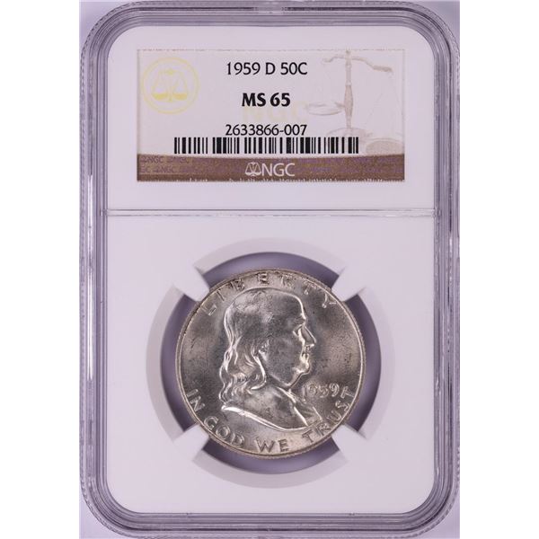 1959-D Franklin Half Dollar Coin NGC MS65