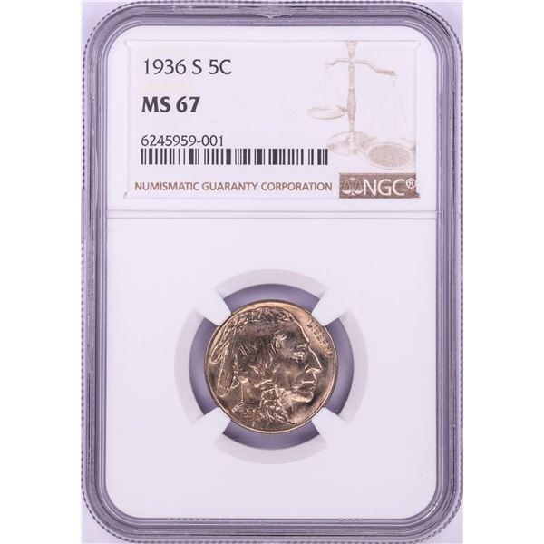 1936-S Buffalo Nickel Coin NGC MS67