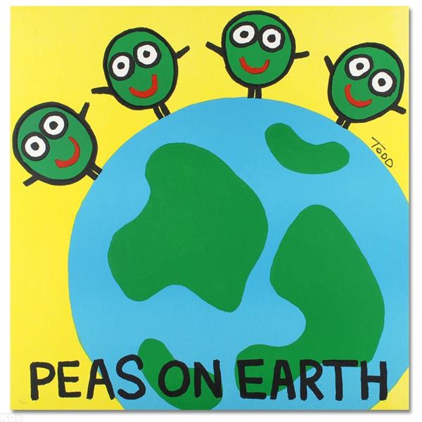 Todd Goldman  Peas On Earth  Limited Edition Lithograph On Paper