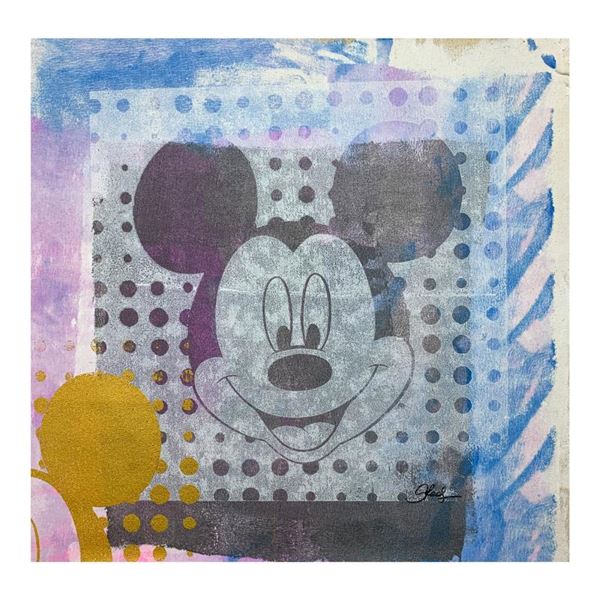 Rodgers  Mickey Mouse  Original Mixed Media On Canvas