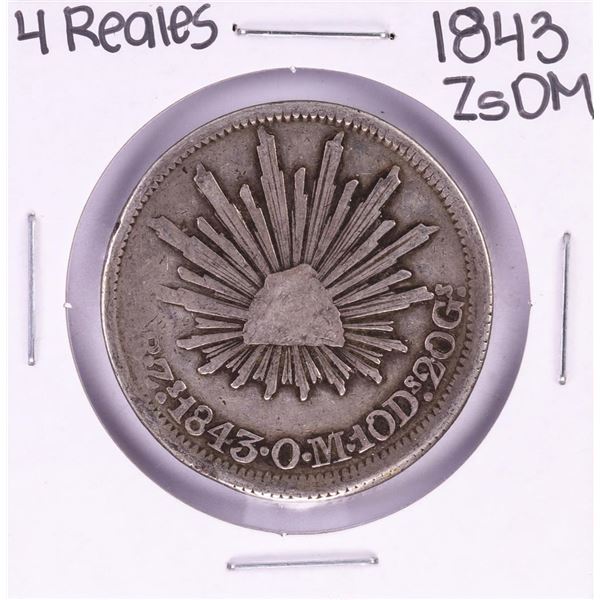 1843 ZsOM Mexico 4 Reales Silver Coin