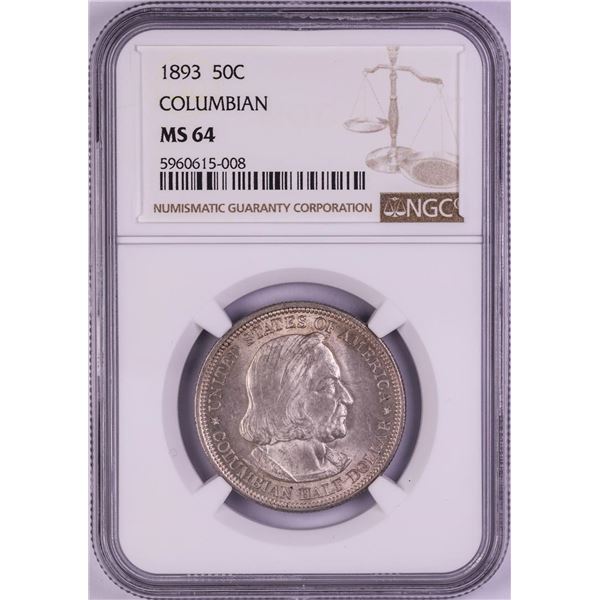 1893 Columbian Exposition Commemorative Half Dollar Coin NGC MS64