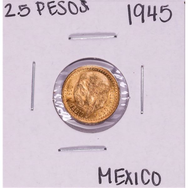 1945 Mexico Dos Y Medio Pesos Gold Coin