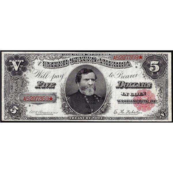 1890 $5 Ornate Back Treasury Note