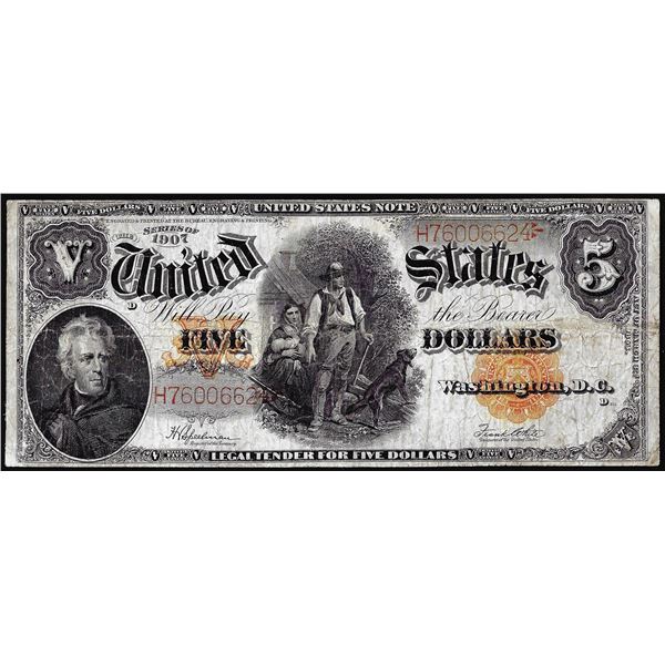 1907 $5 Woodchopper Legal Tender Note