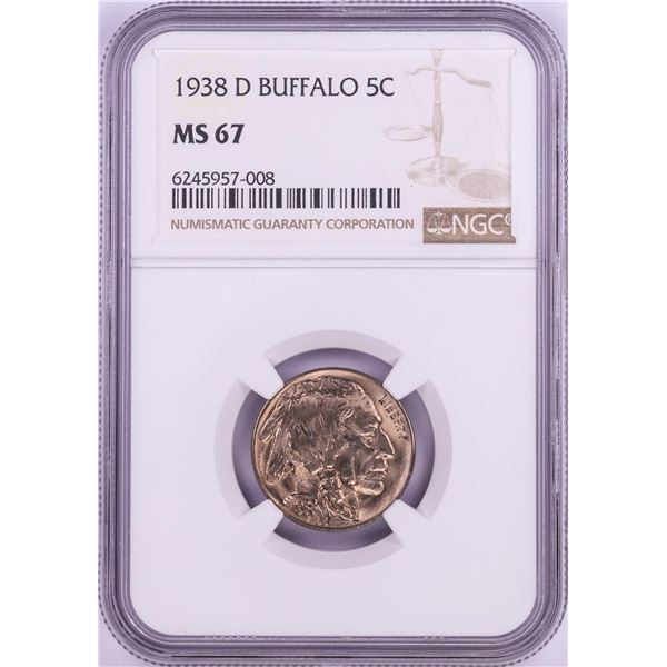 1938-D Buffalo Nickel Coin NGC MS67