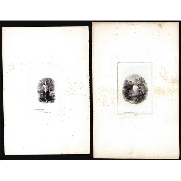 Lot of (2) 1800's Vignette from Original Proof Plates