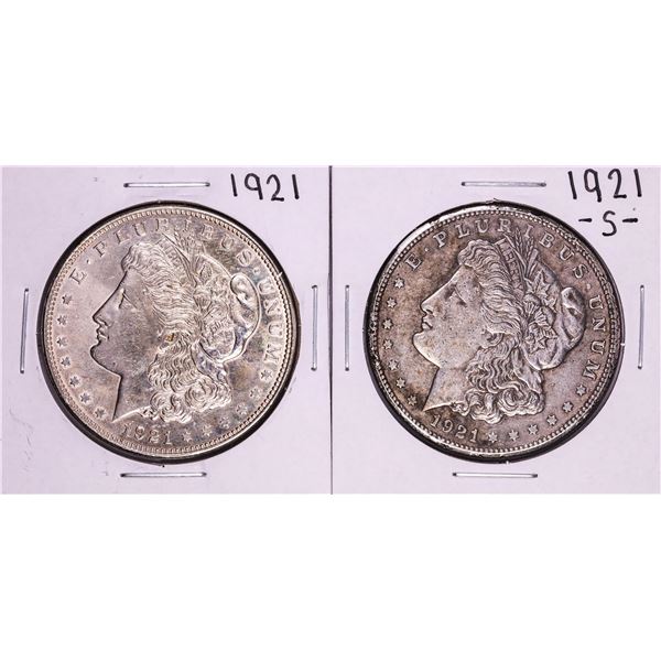 Lot of 1921 & 1921-S $1 Morgan Silver Dollar Coins
