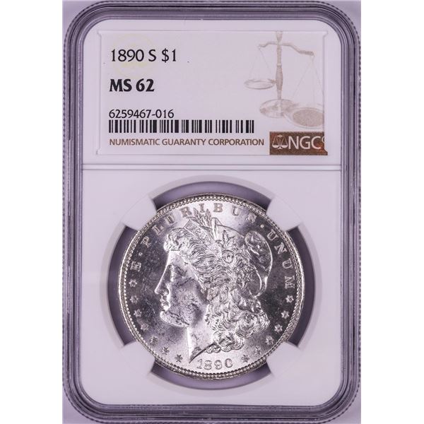 1890-S $1 Morgan Silver Dollar Coin NGC MS62
