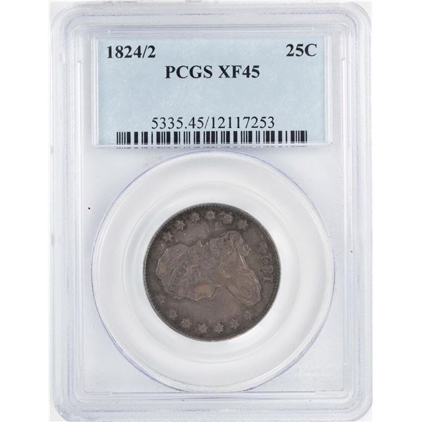 1824/2 Capped Bust Quarter Coin PCGS XF45