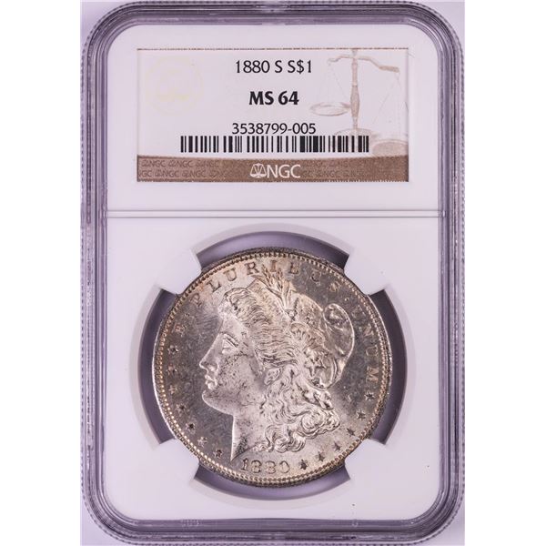 1880-S $1 Morgan Silver Dollar Coin NGC MS64