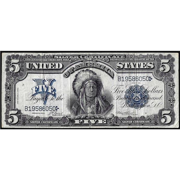 1899 $5 Indian Chief Silver Certificate Note