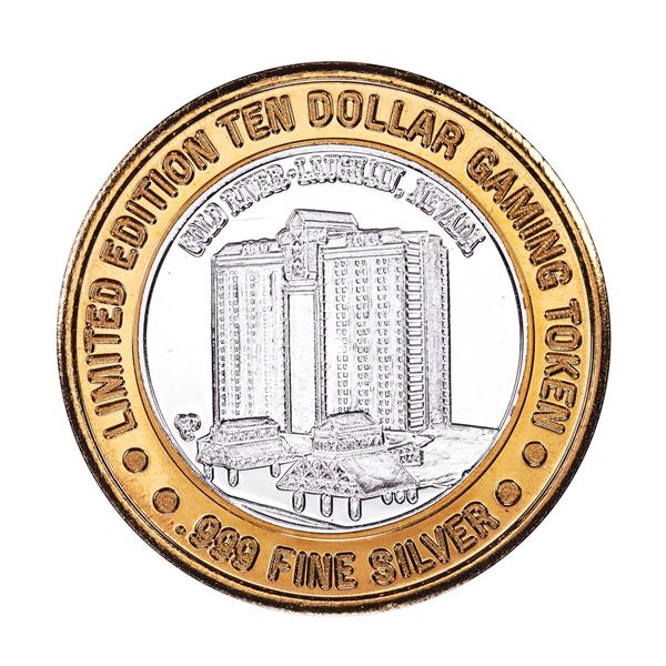 .999 Fine Silver Gold River Laughlin, Nevada $10 Limited Edition Gaming Token