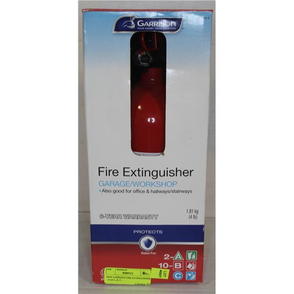 NEW GARRISON FIRE EXTINGUISHER - 4 LB A, B, C,