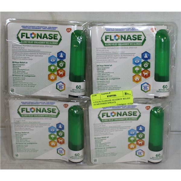 4 PACK FLONASE ALLERGY RELIEF 60 METERED SPRAYS