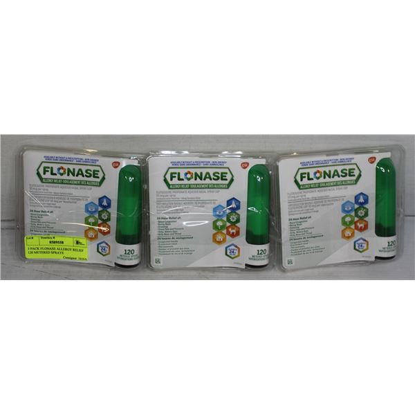 3 PACK FLONASE ALLERGY RELIEF 120 METERED SPRAYS