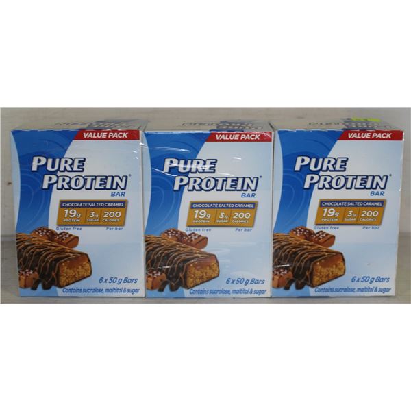 3 PACKAGES PURE PROTEIN 6-50GRAM BARS PER BOX