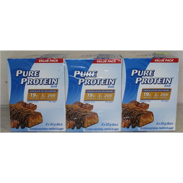 3 PACKAGES PURE PROTEIN 6-50GRAM BARS PER BOX