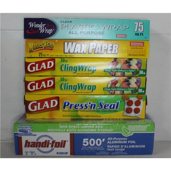 FLAT OF ASSORTED PLASTIC WRAP