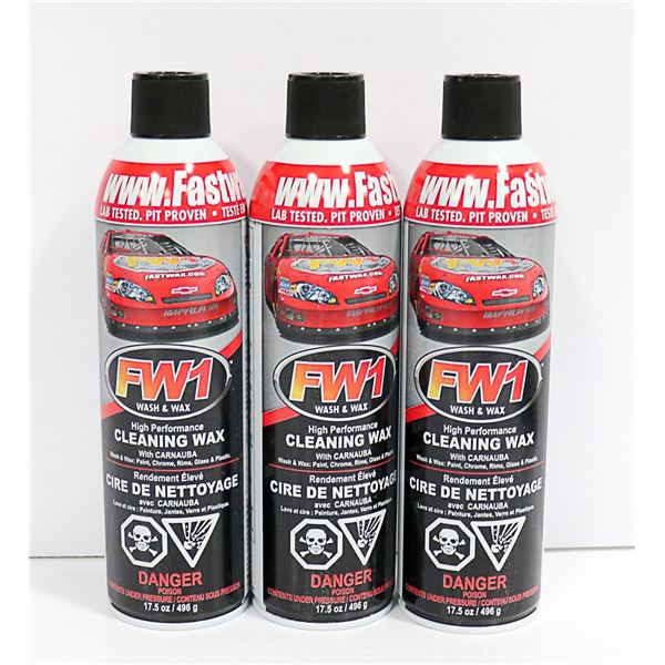 3 CANS FW1 HIGH PERFORMANCE CLEANING WAX.