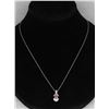 Image 1 : #354-PINK SAPPHIRE NECKLACE & PENDANT 18"