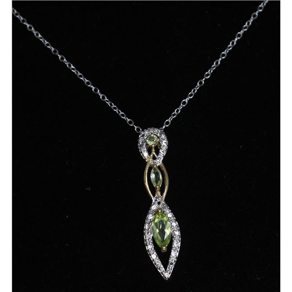 #332-PERIDOT NECKLACE & PENDANT 18"