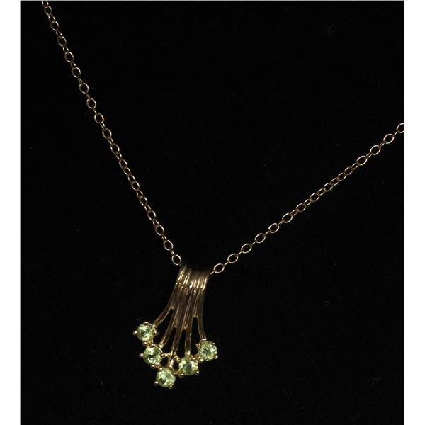 #312-PERIDOT NECKLACE & PENDANT 18 