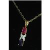 Image 1 : #305-RUBY/AMETHYST NECKLACE & PENDANT 18"