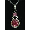 Image 1 : #336-RED TOPAZ GEMSTONE NECKLACE & PENDANT 3.80g