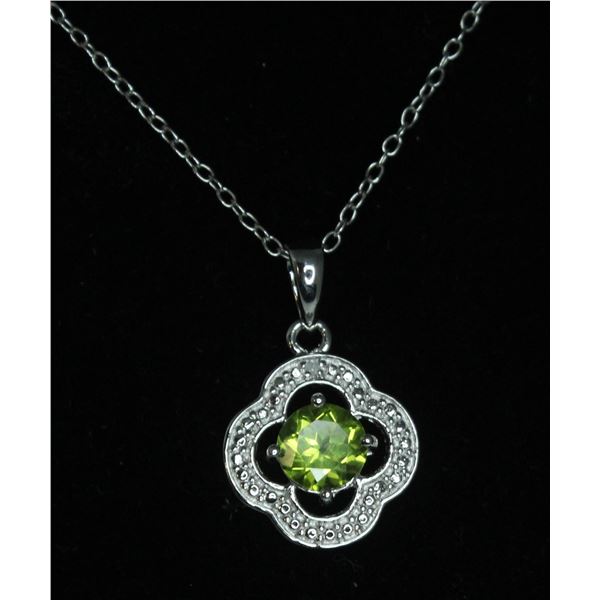 #352-PERIDOT NECKLACE & PENDANT 18"