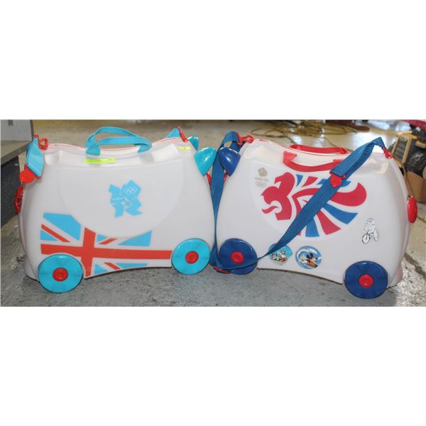 KIDS TRUNK SIT ON/CARRY ON SUITCASE, UK OLYMPIC