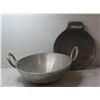 Image 1 : VINTAGE INDIAN "KADAI" & "DOSA" ALUMINUM PANS