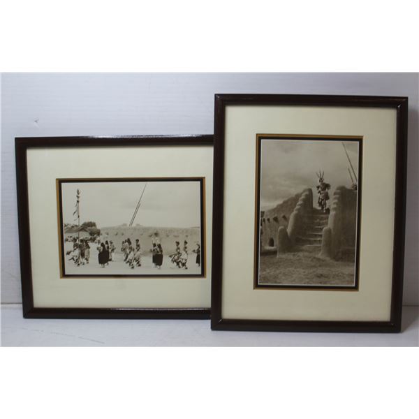 FRAMED ANTIQUE NATIVE AMERICAN PHOTOS- SET OF 2