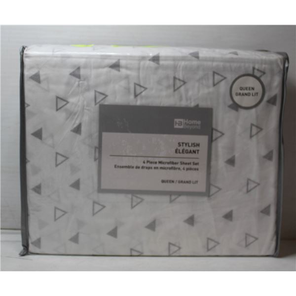 STYLISH 4 PIECE MICROFIBER SHEET SET - QUEEN