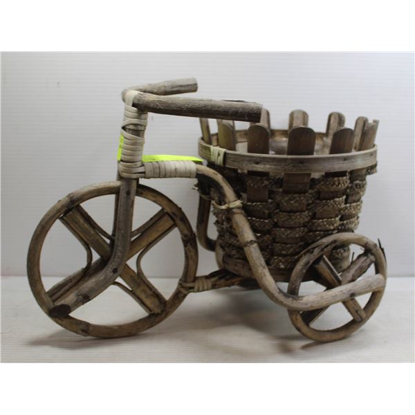 VINTAGE WICKER BIKE PLANTER