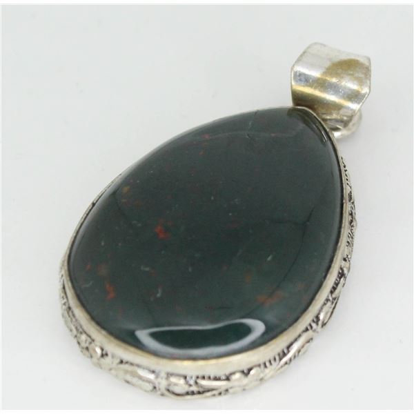 #38-NATURAL BLOODSTONE PENDANT