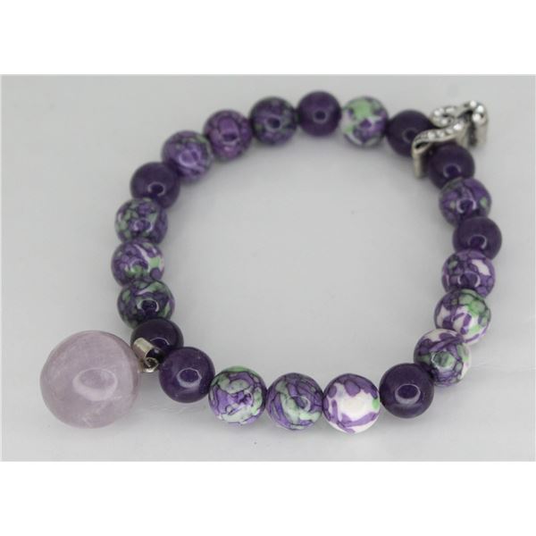 #264-PURPLE RAINBOW JADE AMETHYST BRACELET