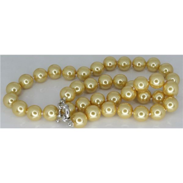 #291-SEA SHELL PEARL NECKLACE 16"/10mm