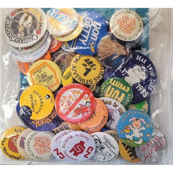 20)  LOT OF 50 VINTAGE BUTTONS,  INCLUDES: