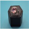 Image 1 : 10)  LAB CREATED OVAL PINK SAPPHIRE HALO RING